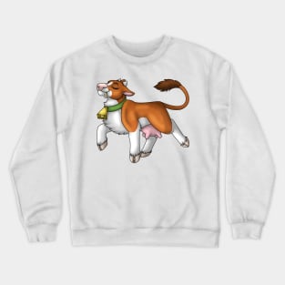 Happy Moo: Blaze Orange Crewneck Sweatshirt